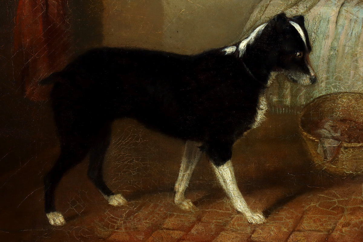 Painting of Two Dogs & a Cat