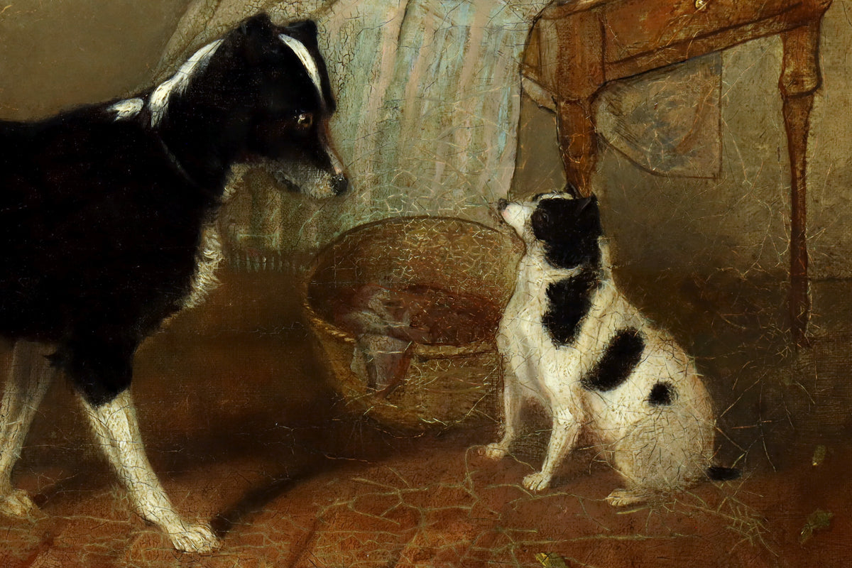 Painting of Two Dogs & a Cat