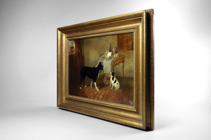 Painting of Two Dogs & a Cat