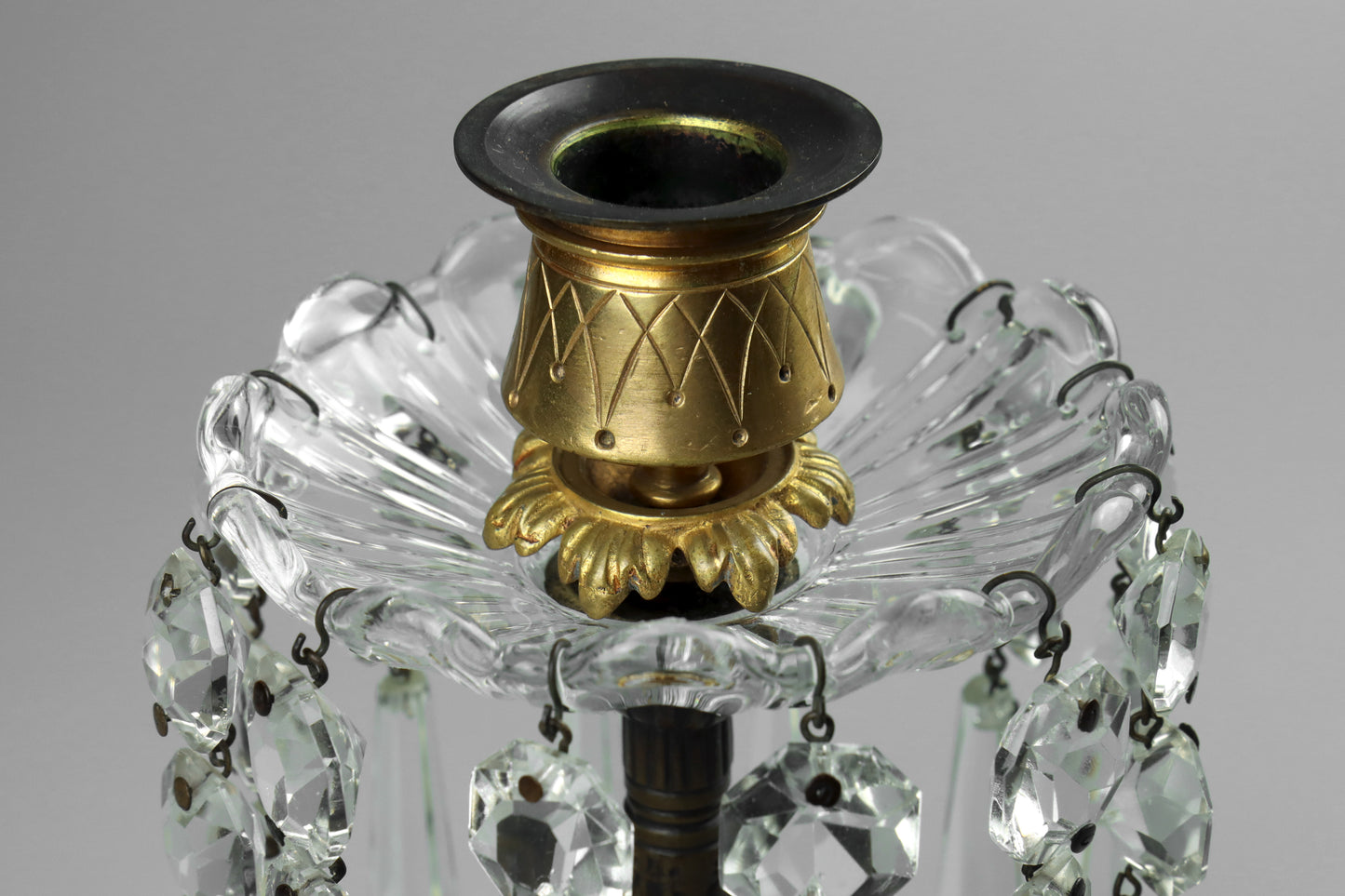 Egyptian Revival Bronze Lustre Candlesticks