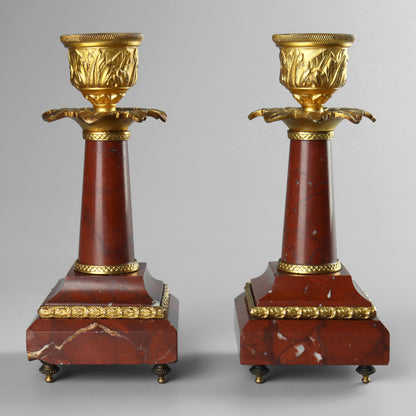 Rouge Marble Candlesticks