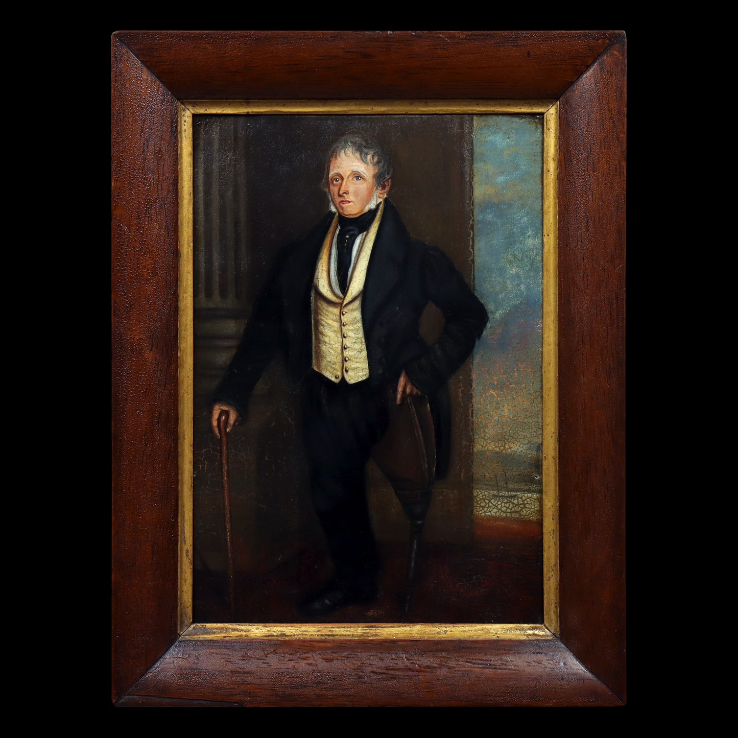 Folk Art Portrait of a One Legged Gentleman