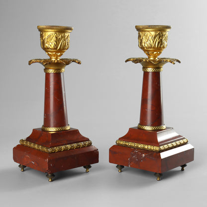 Rouge Marble Candlesticks