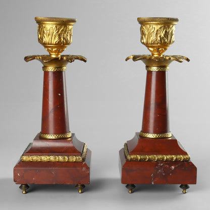 Rouge Marble Candlesticks