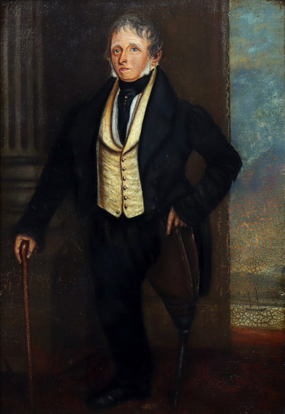 Folk Art Portrait of a One Legged Gentleman