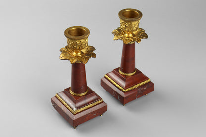 Rouge Marble Candlesticks