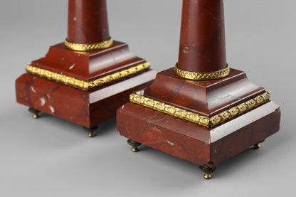 Rouge Marble Candlesticks
