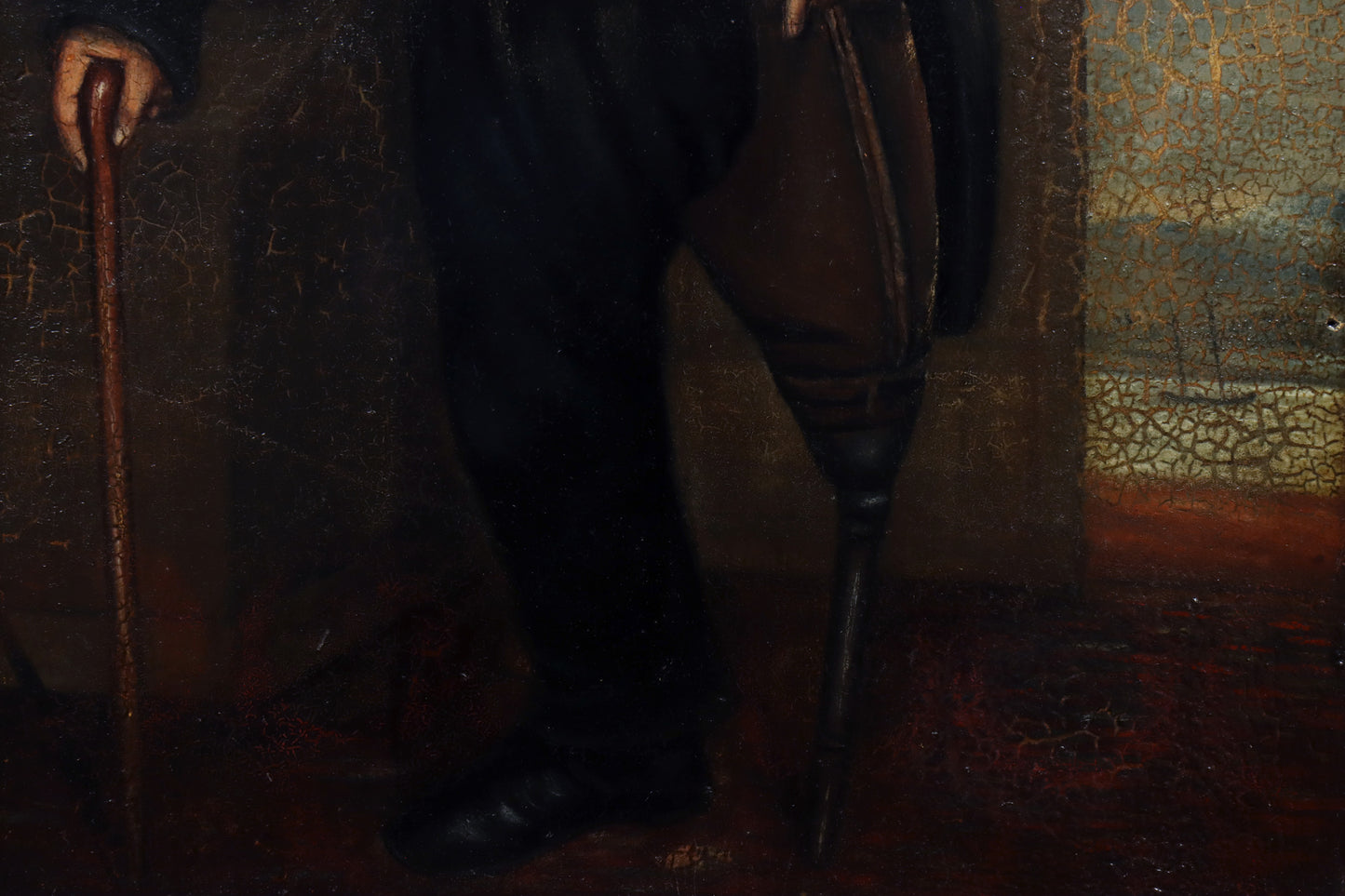 Folk Art Portrait of a One Legged Gentleman