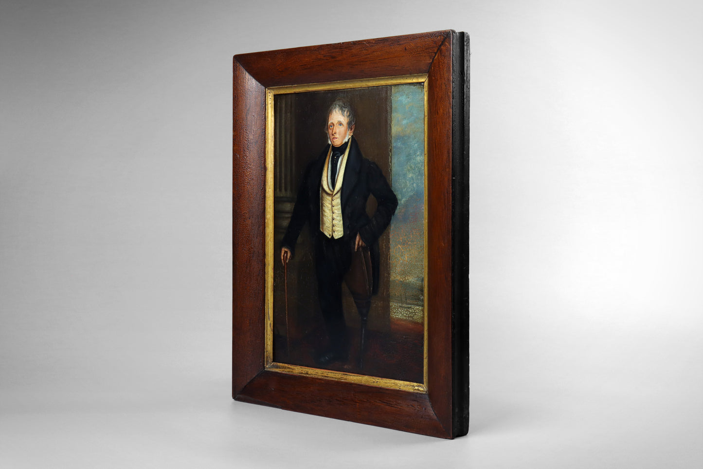 Folk Art Portrait of a One Legged Gentleman