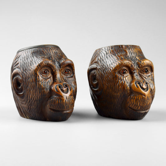 Black Forest Pair of Monkey Match Holders