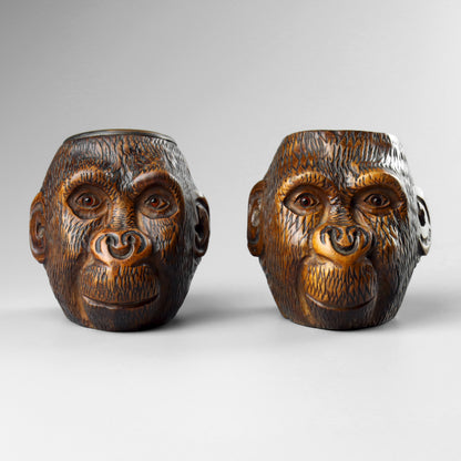 Black Forest Pair of Monkey Match Holders