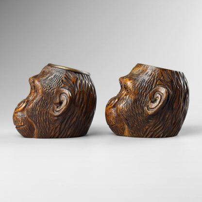 Black Forest Pair of Monkey Match Holders