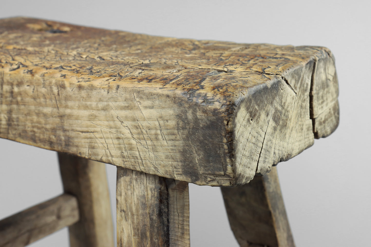 Two Small Elm Stools