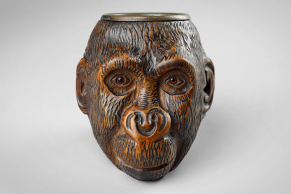 Black Forest Pair of Monkey Match Holders