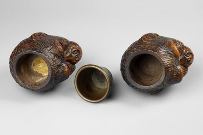 Black Forest Pair of Monkey Match Holders