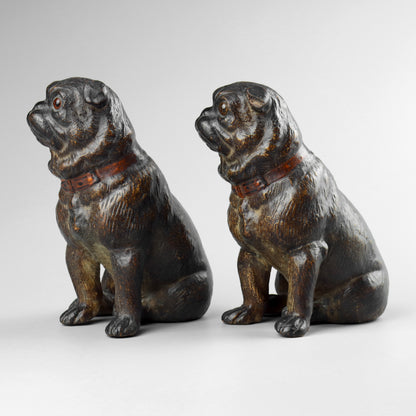 Pair of Terracotta Pug Dogs