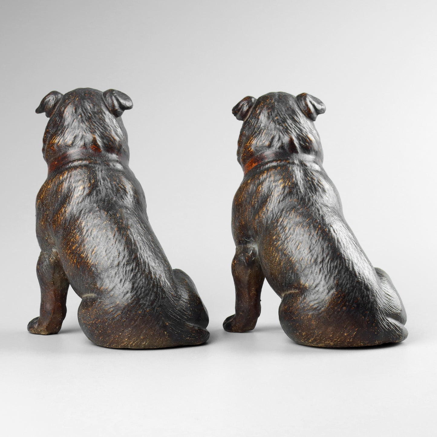 Pair of Terracotta Pug Dogs