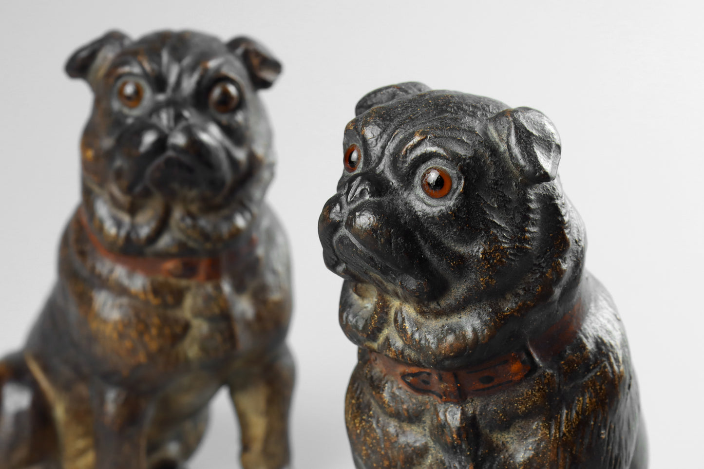 Pair of Terracotta Pug Dogs