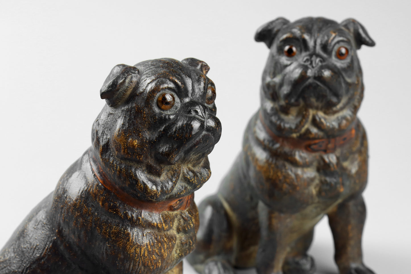 Pair of Terracotta Pug Dogs