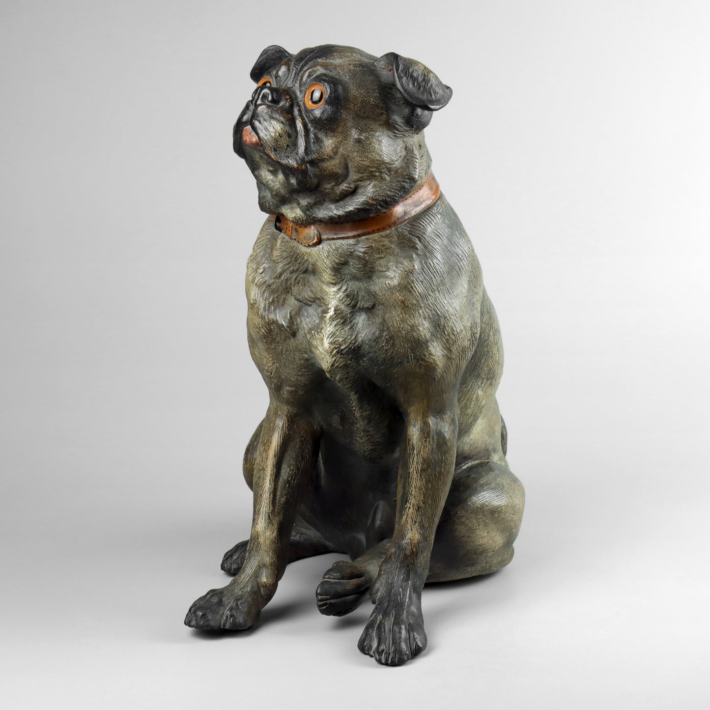 Large Terracotta Pug Dog