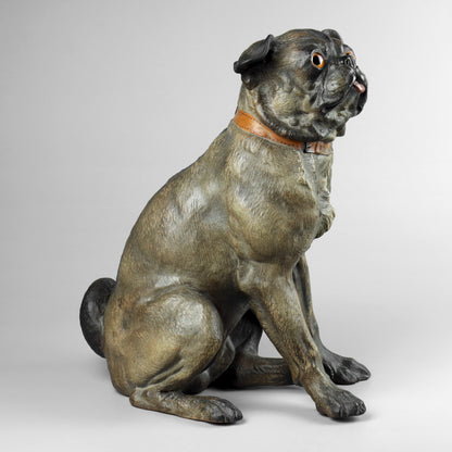 Large Terracotta Pug Dog