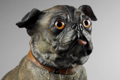 Large Terracotta Pug Dog