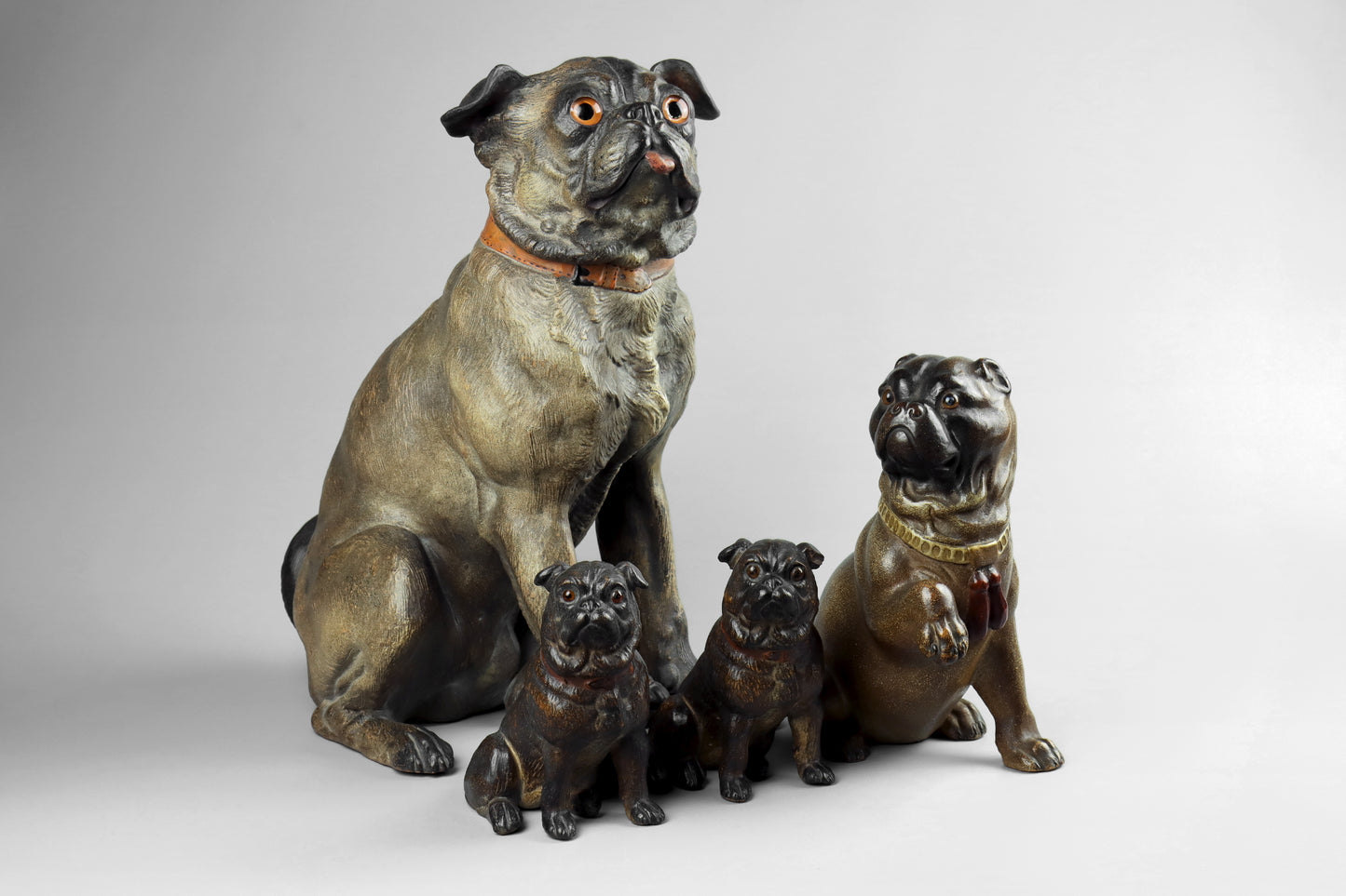 Pair of Terracotta Pug Dogs