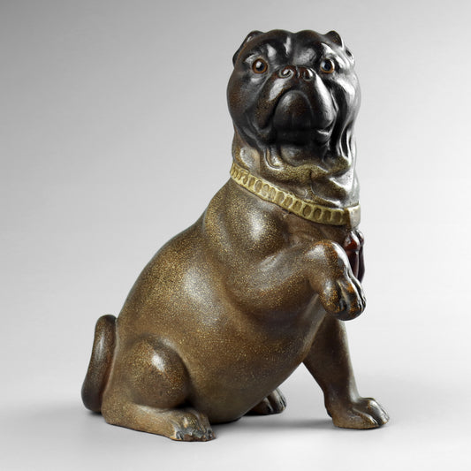 Rare Terracotta Pug or Bulldog