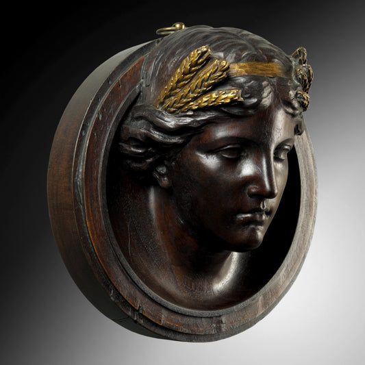 Mahogany Roundel of a Lady