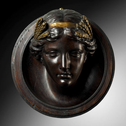 Mahogany Roundel of a Lady