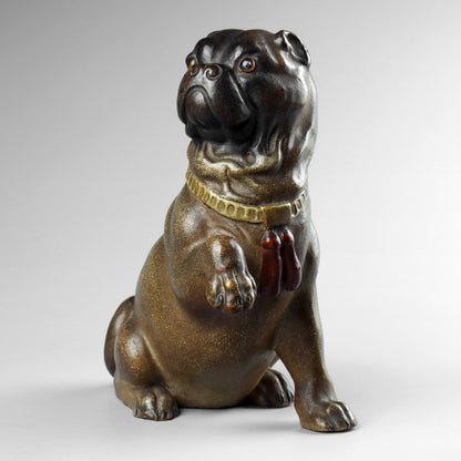 Rare Terracotta Pug or Bulldog