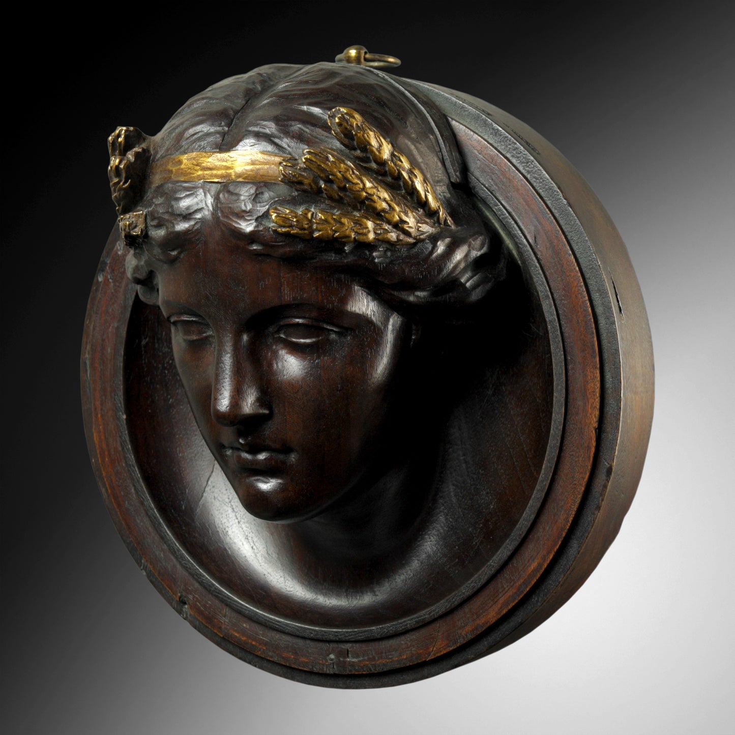 Mahogany Roundel of a Lady