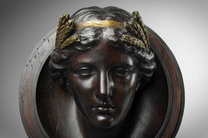 Mahogany Roundel of a Lady