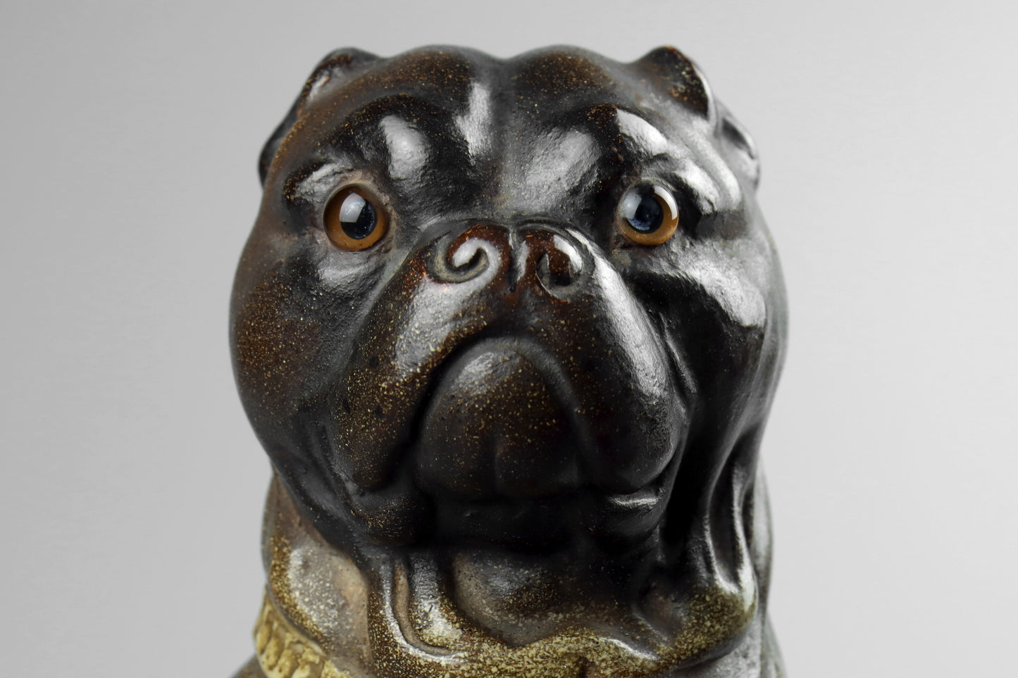 Rare Terracotta Pug or Bulldog