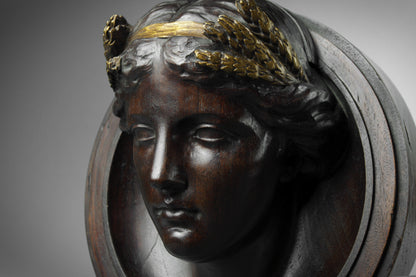 Mahogany Roundel of a Lady