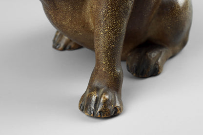 Rare Terracotta Pug or Bulldog