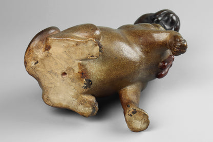 Rare Terracotta Pug or Bulldog