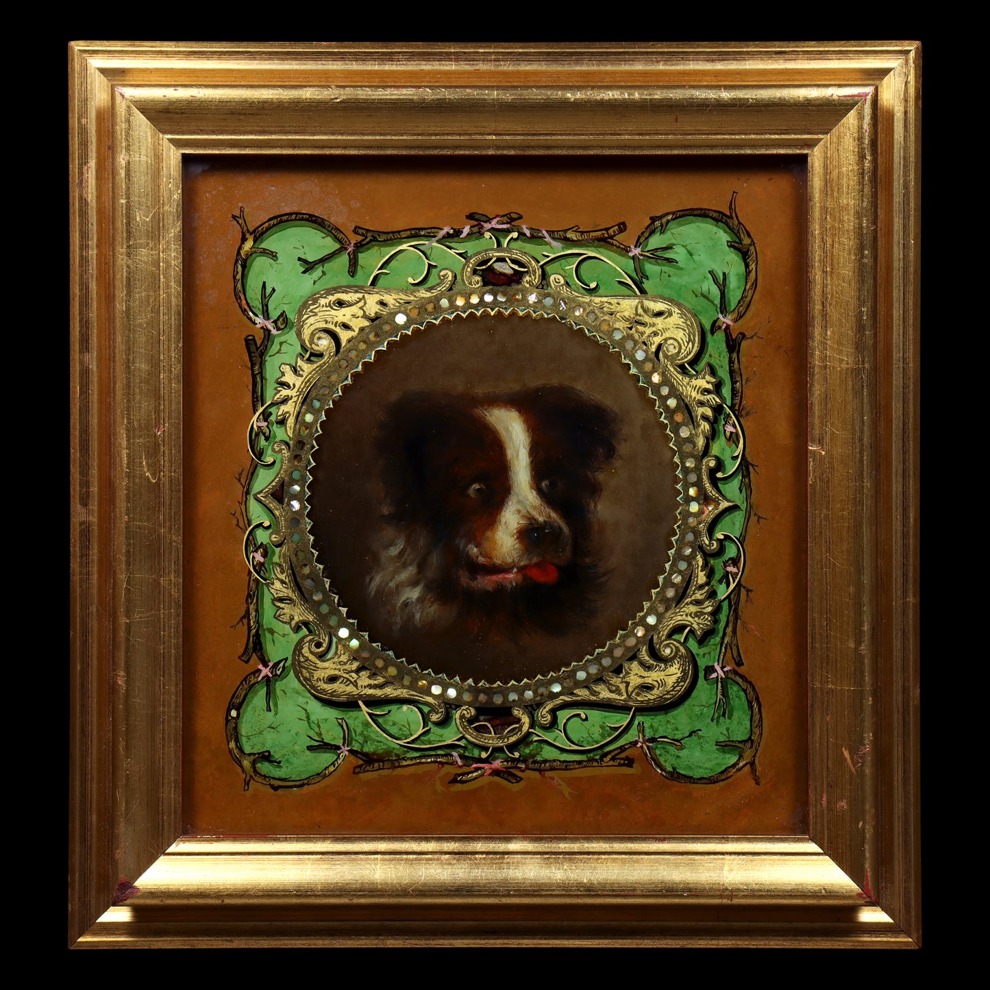 Reverse Glass Painting of a Dog