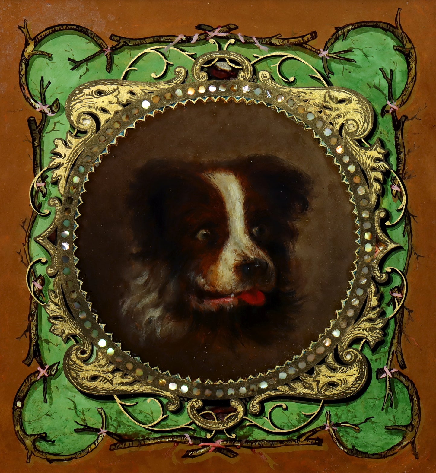 Reverse Glass Painting of a Dog