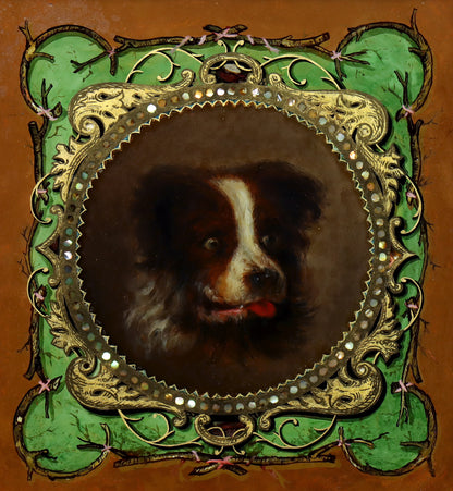 Reverse Glass Painting of a Dog