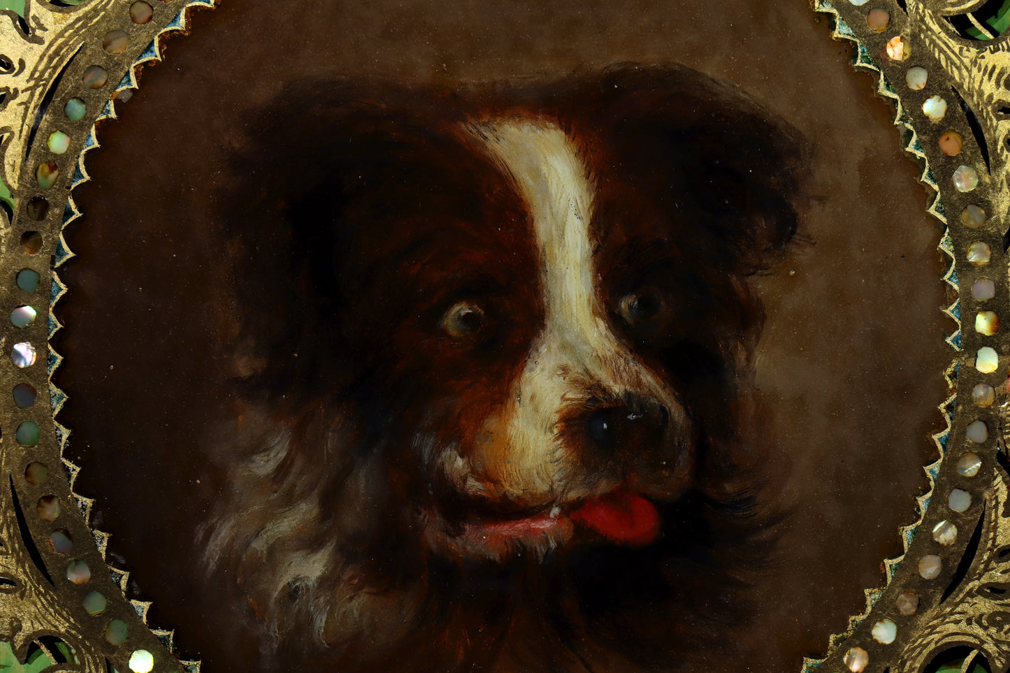 Reverse Glass Painting of a Dog