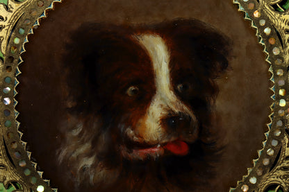 Reverse Glass Painting of a Dog