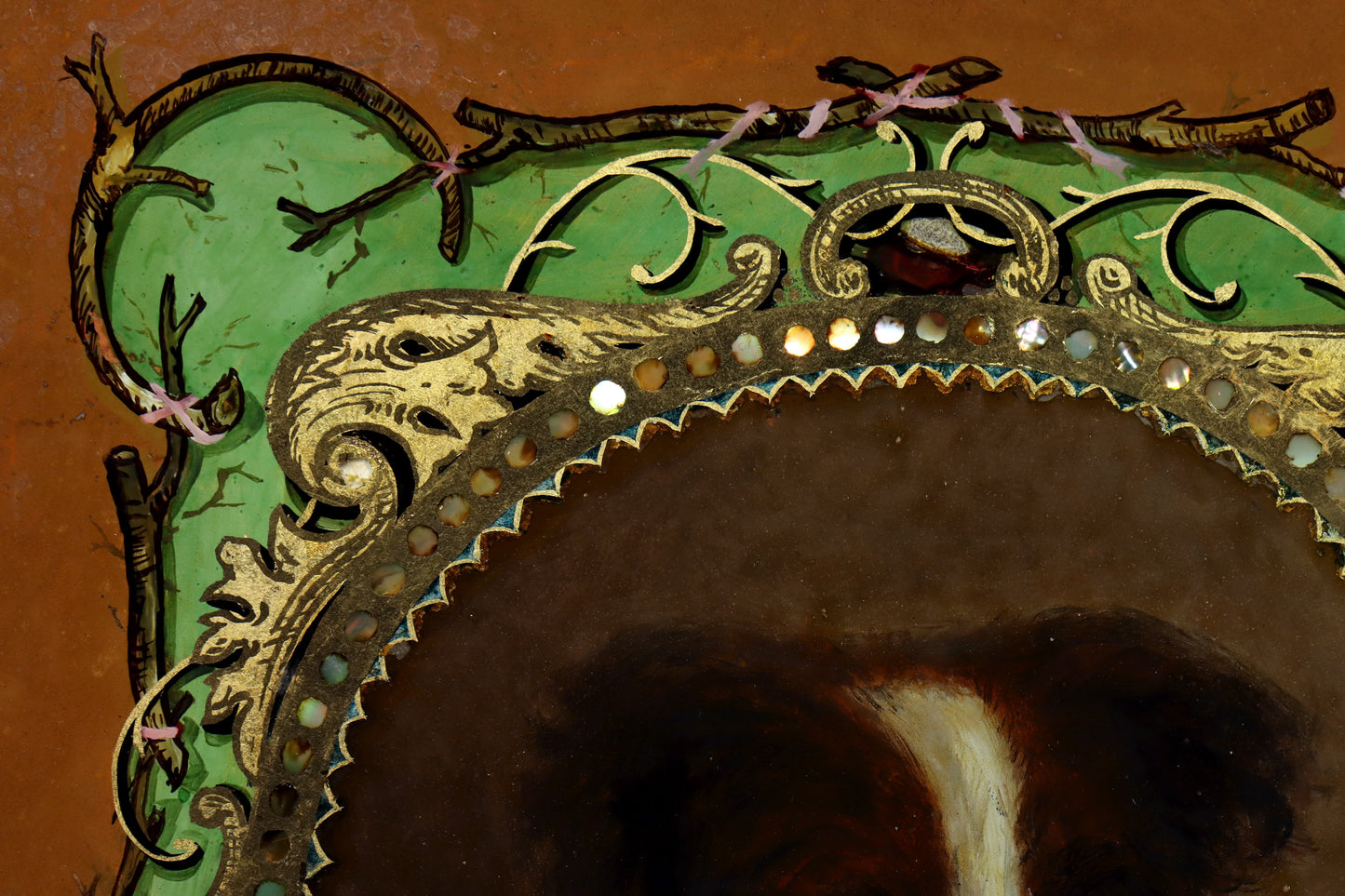 Reverse Glass Painting of a Dog