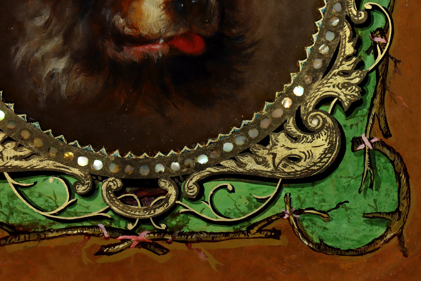 Reverse Glass Painting of a Dog