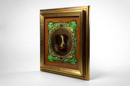 Reverse Glass Painting of a Dog
