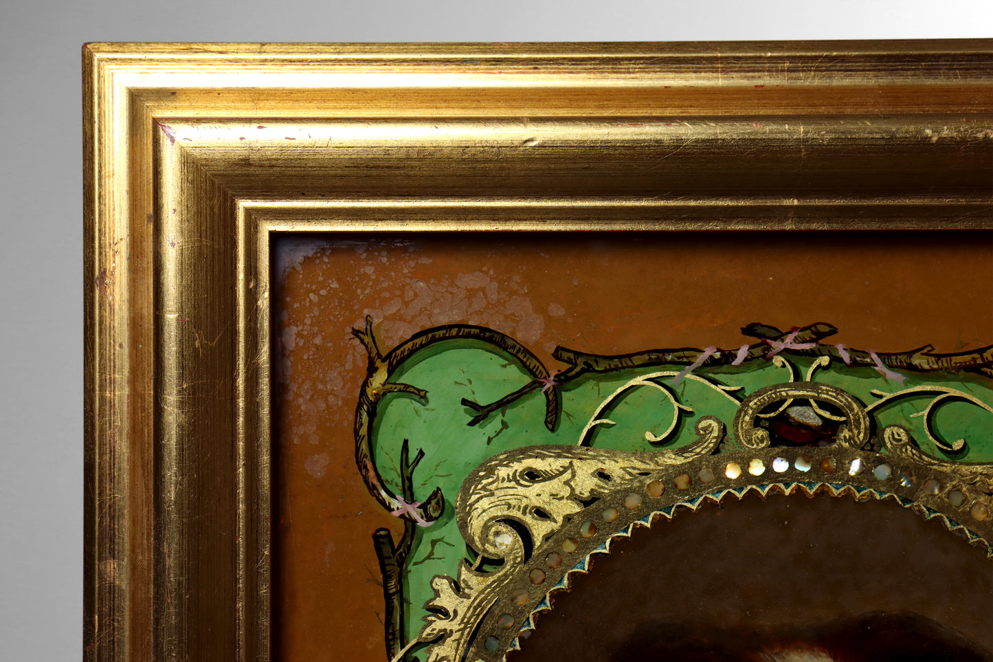 Reverse Glass Painting of a Dog