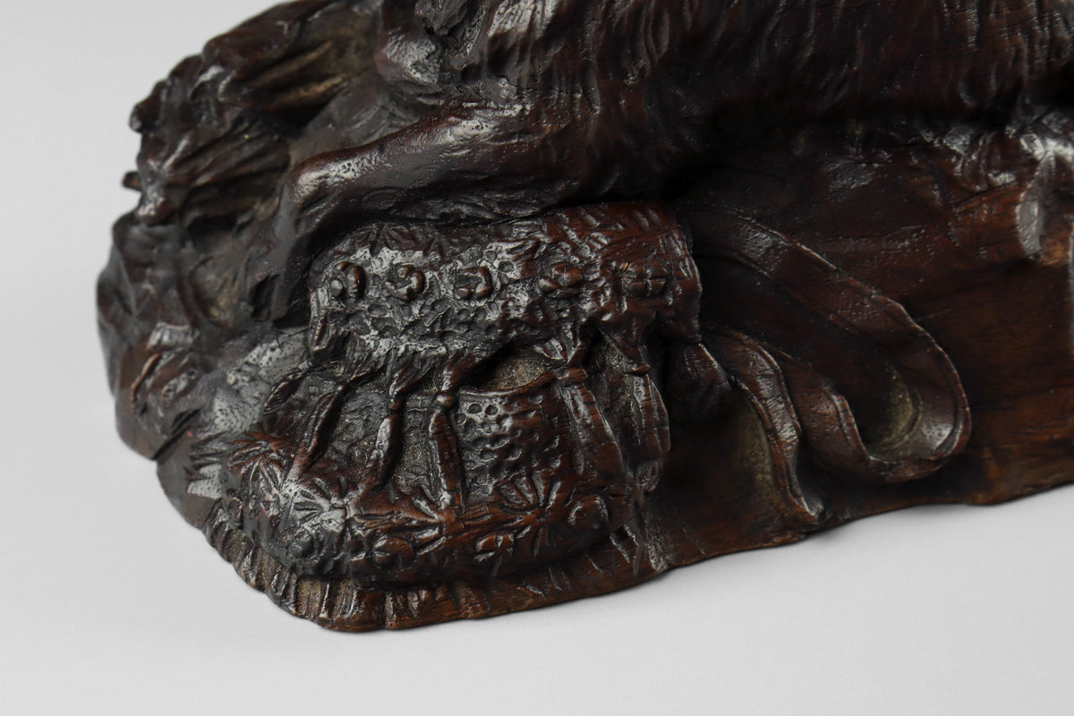 Black Forest Carved Dog