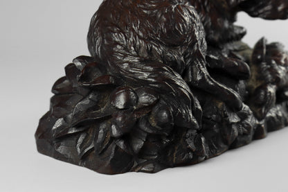 Black Forest Carved Dog