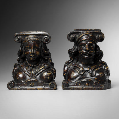 Carved Pair of Busts