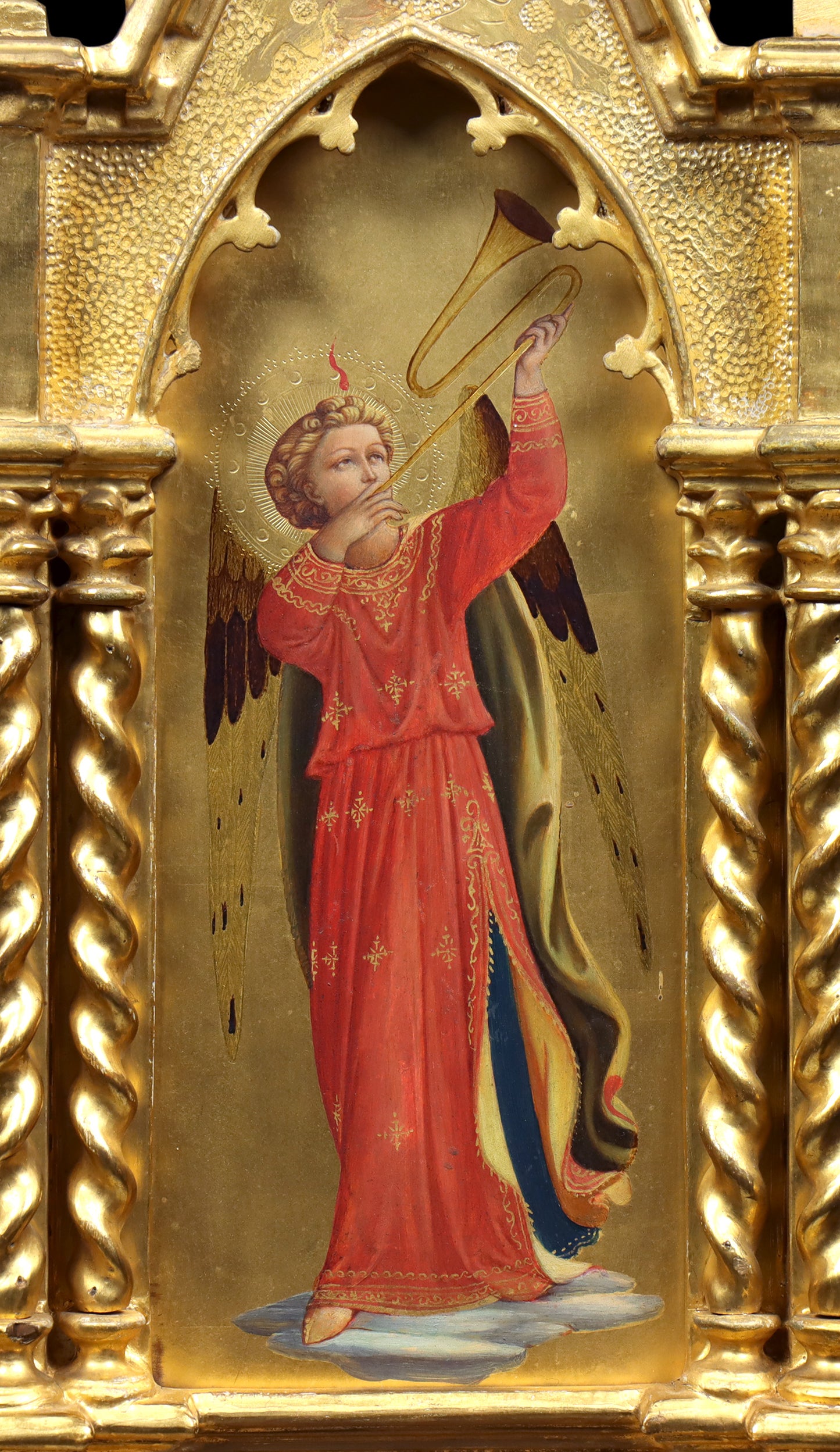 Pair of Painted Gothic Florentine Angels